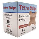 Tetra - Latex Free 4 Wing Fabric Bandages - 50/Box - lauxsportinggoods