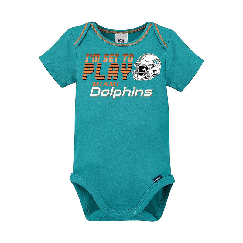 G-III Infant Boy's Miami Dolphins Short Sleeve Bodysuit - 3 Piece - lauxsportinggoods