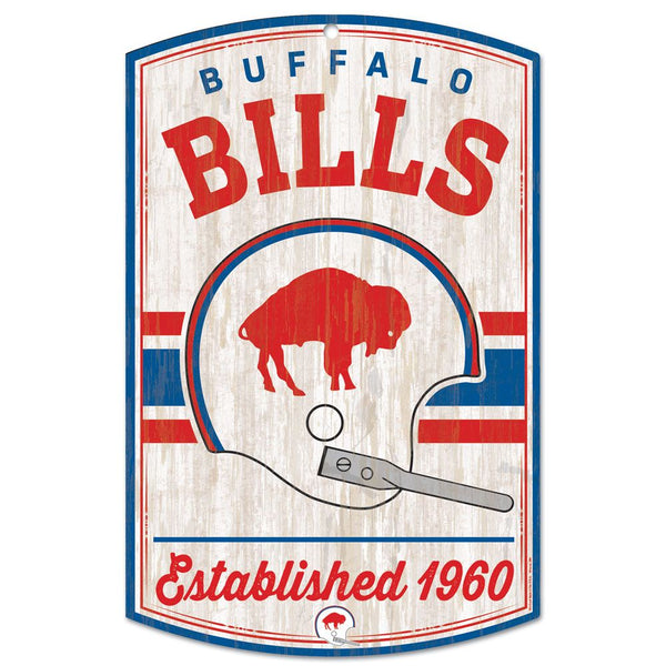 Wincraft Buffalo Bills/Classic Logo RETRO Wood Sign 11" x 17" 1/4" thick - lauxsportinggoods