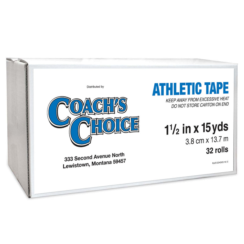 Mueller Athletic Care Athletic Trainers' Tape 1.5" x 15 yd 32 Rolls White- Coach`s Choice - lauxsportinggoods