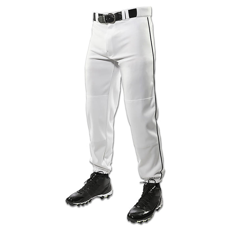 Open Box Champro Boys' Traditional Fit Triple Crown Classic Youth Baseball Pants Youth-Small-White-Black Pipe - lauxsportinggoods