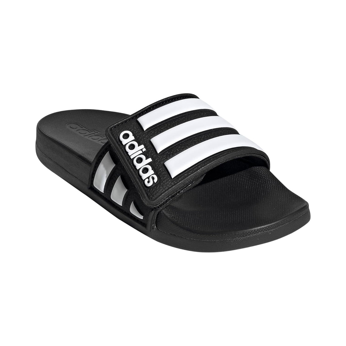 Adidas Adilette Comfort Kids Adjustable Slides Black White 4