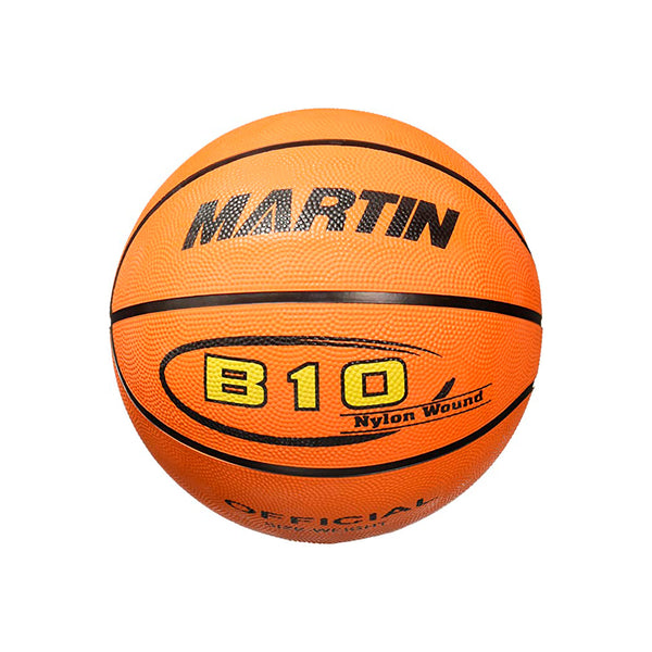 Martin Sports B10 Rubber Basketball - Orange - Official Size - lauxsportinggoods