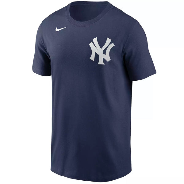 Nike Men's New York Yankees Cotton Wordmark Short Sleeve Tee - Navy - lauxsportinggoods