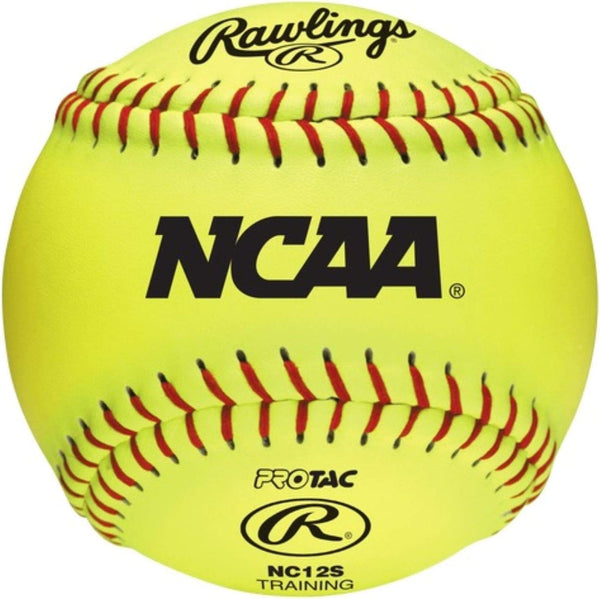 Rawlings NC12S 12" NCAA Soft Poly-Core Recreational Fastpitch Softball - Dozen - lauxsportinggoods