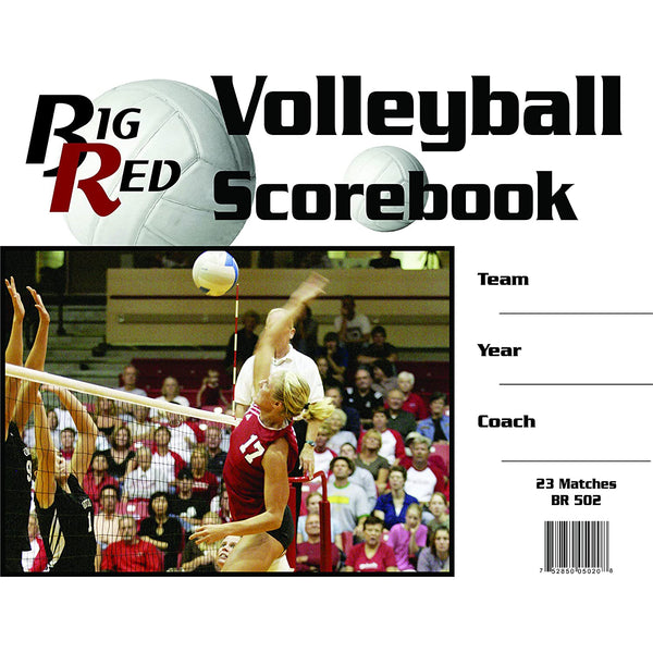 Big Red Volleyball Scorebook - 23 Games - lauxsportinggoods